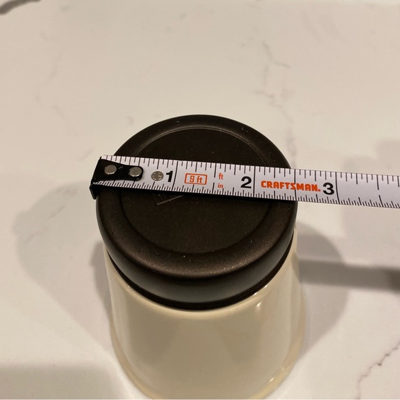 🎄$3 bundled EUC InterDesign Beige/Bronze Ceramic/Metal Lidded Jar - Picture 7 of 8